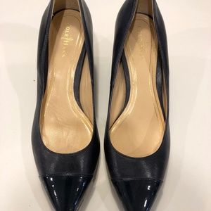 Navy Cole Haan leather wedge heels